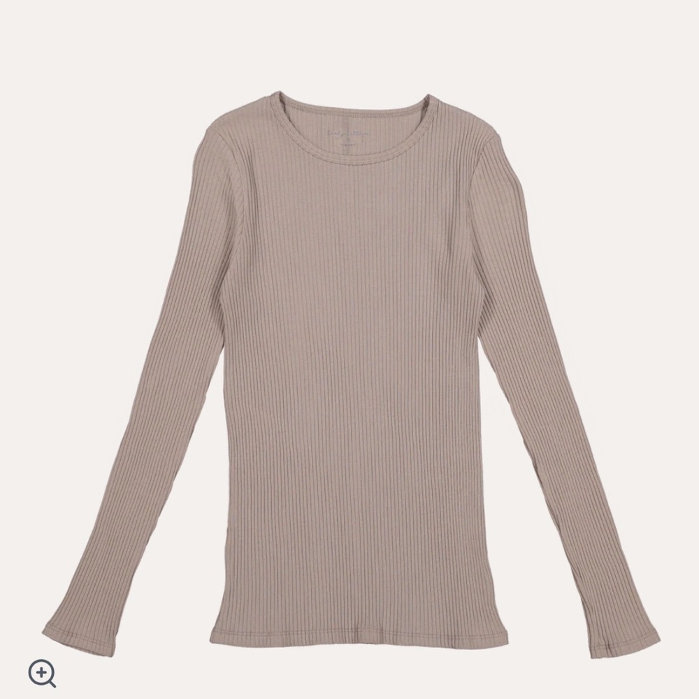 Stylish mocha  Ribbed Long Sleeve Kids Tee by lovely Littles